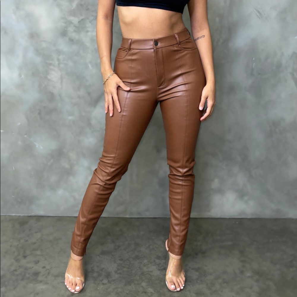 Wild Night Brown Leather Pants
